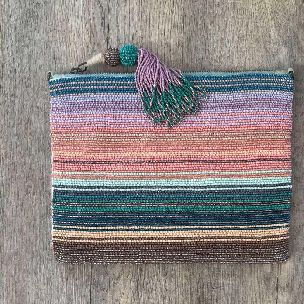 Anthropologie Multicolor Beaded Clutch